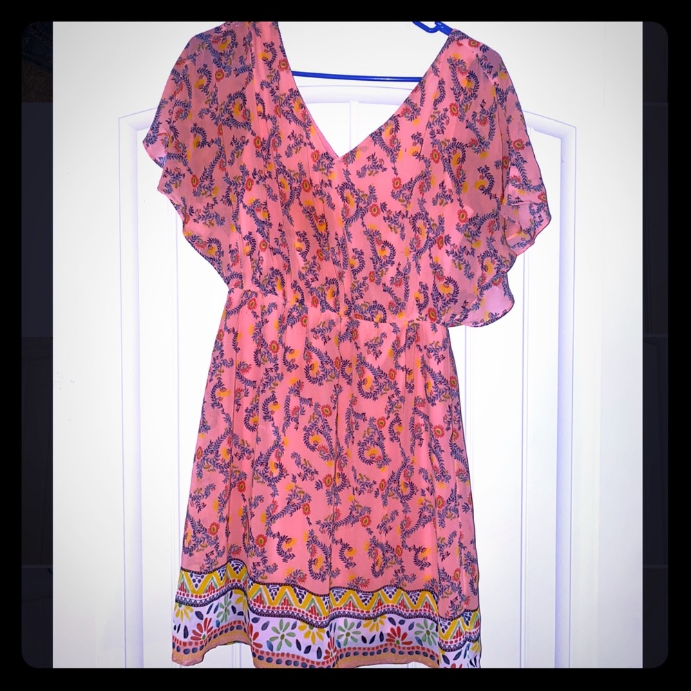 Coral patterned dress size small